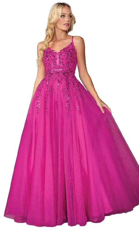 Dancing Queen 4437 - Sequin Corset Prom Dress