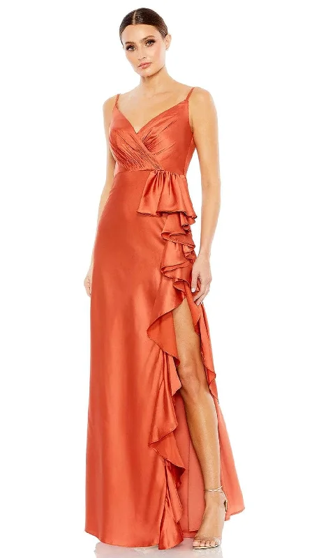 Mac Duggal 68551 - Spaghetti Strap Ruffles Prom Dress