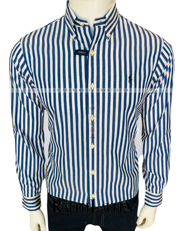 RL Classic Fit Stretch Poplin Stripe Shirt