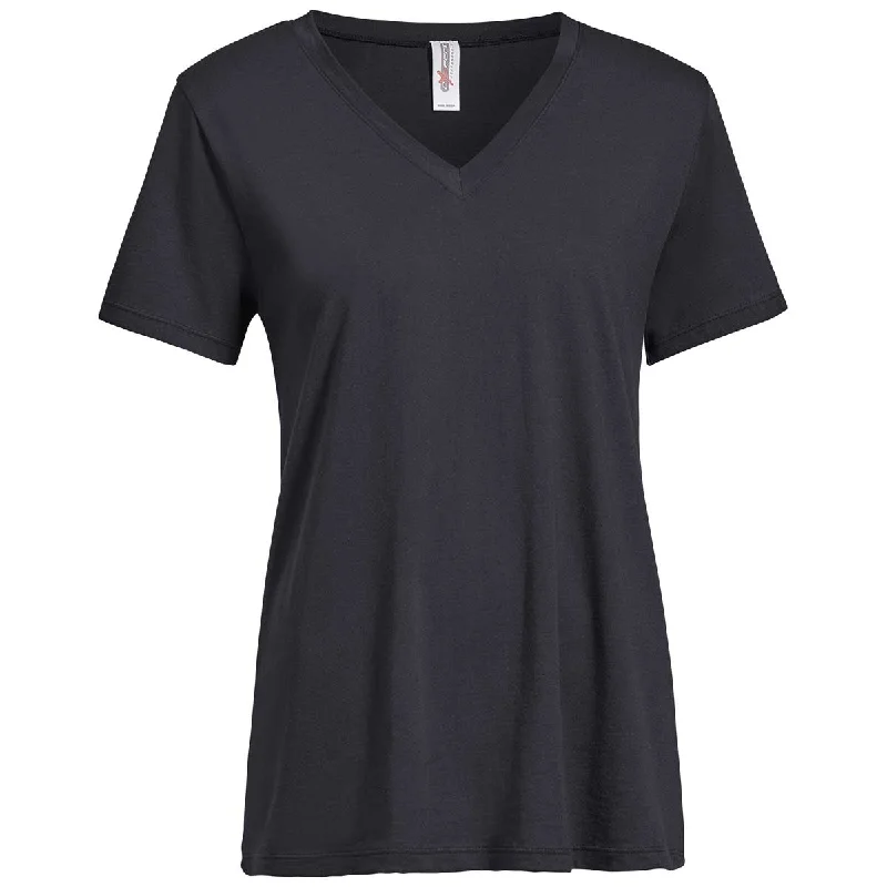 Expert Women's Black American Moca V-Neck Tee