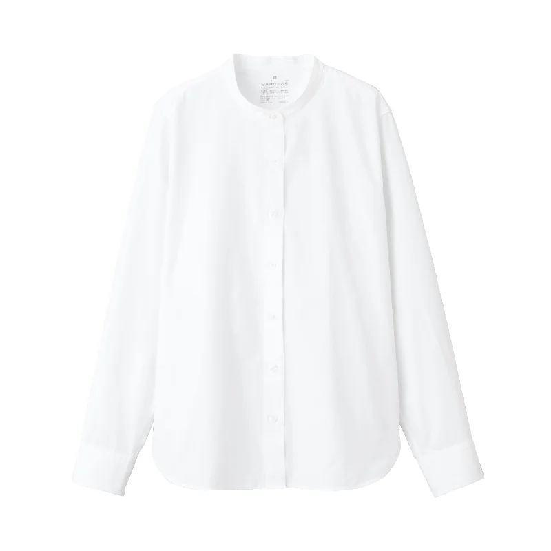 Women's Washed Broad Stand Collar Shirt