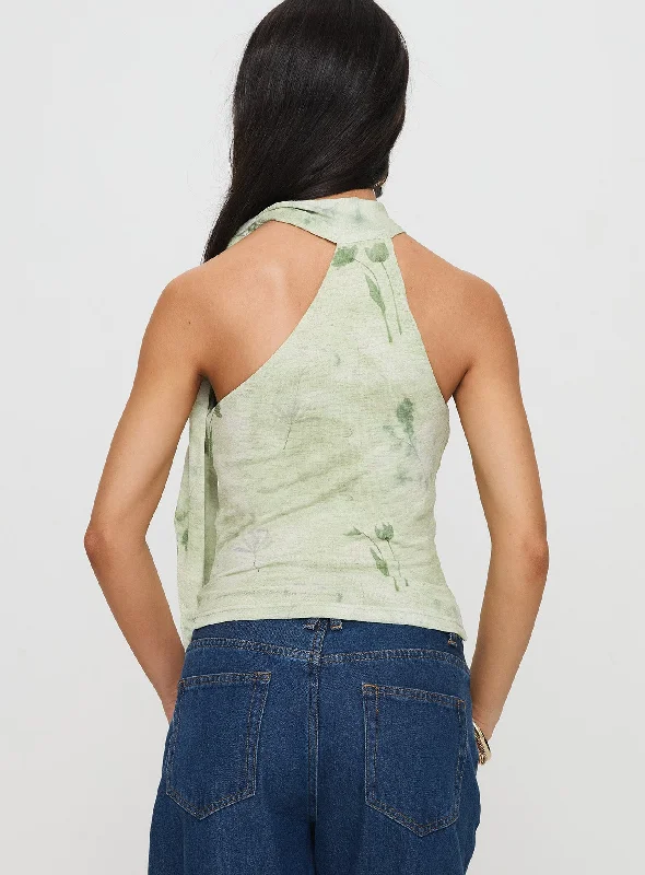 Anderstone Neck Tie Top Green