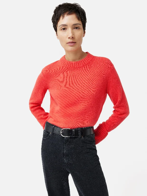 Compact Wool Cashmere Blend Jumper | Coral