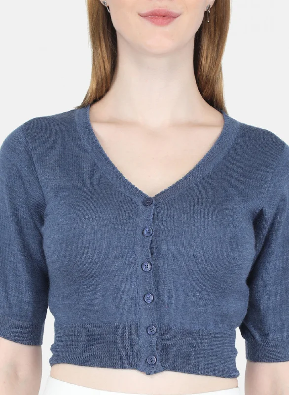 Women Blue Solid Blouse