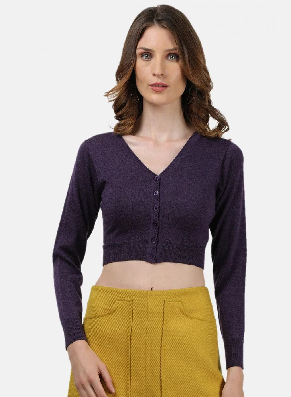 Women Purple Solid Blouse