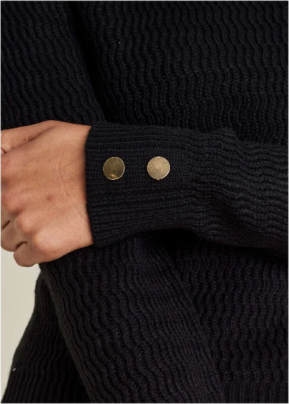 Open stitch sweater - Black