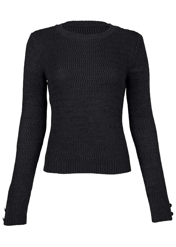 Open stitch sweater - Black